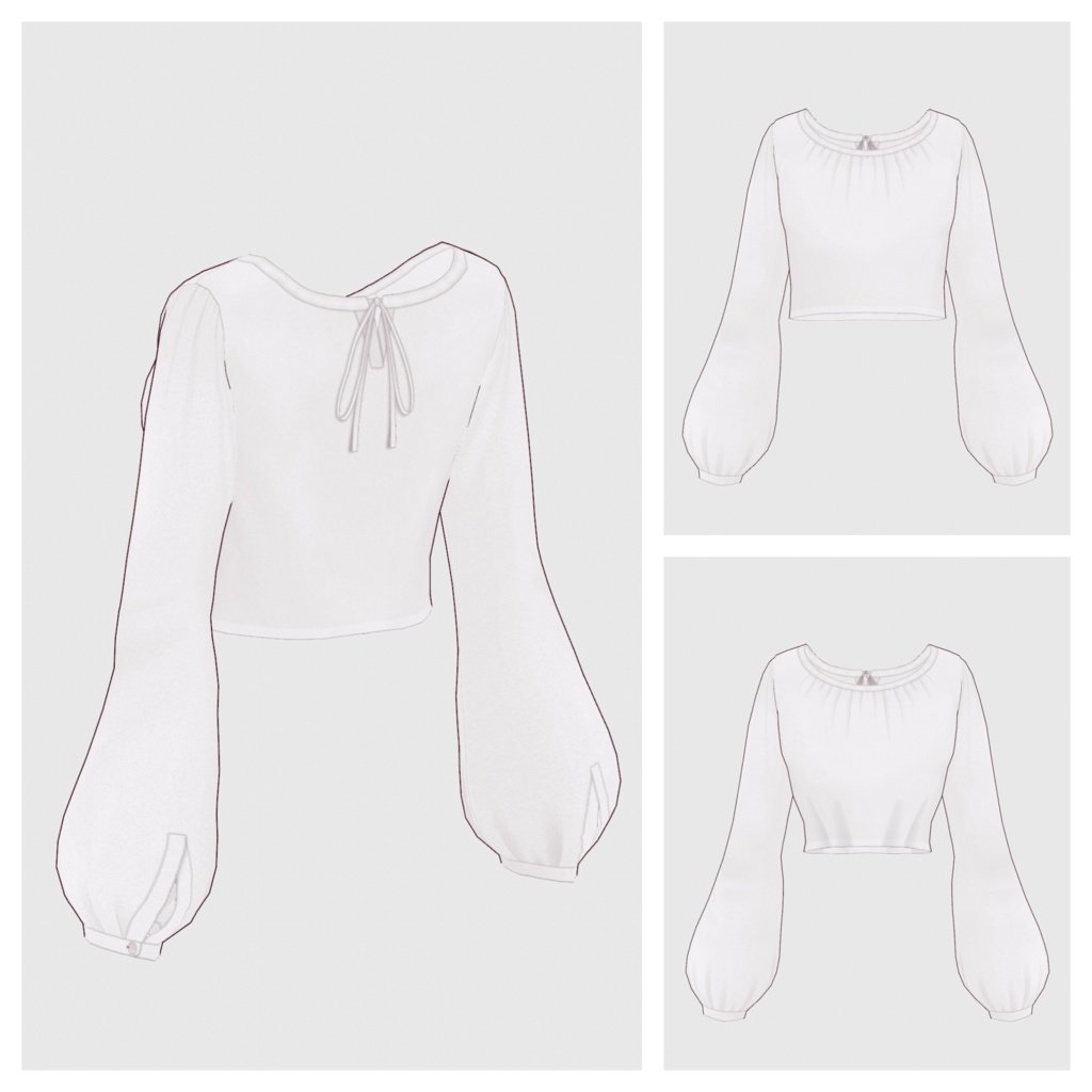 【#VRoid】バックストラップブラウス【#vroidcustomitem】