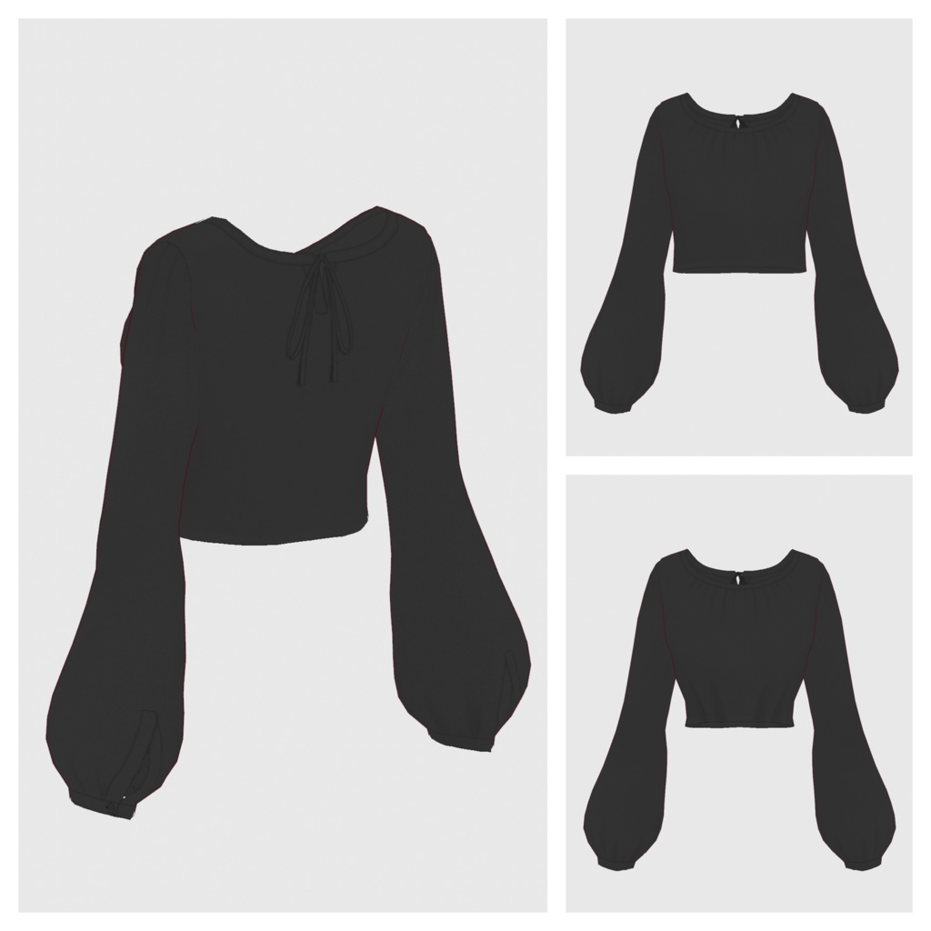 【#VRoid】バックストラップブラウス【#vroidcustomitem】