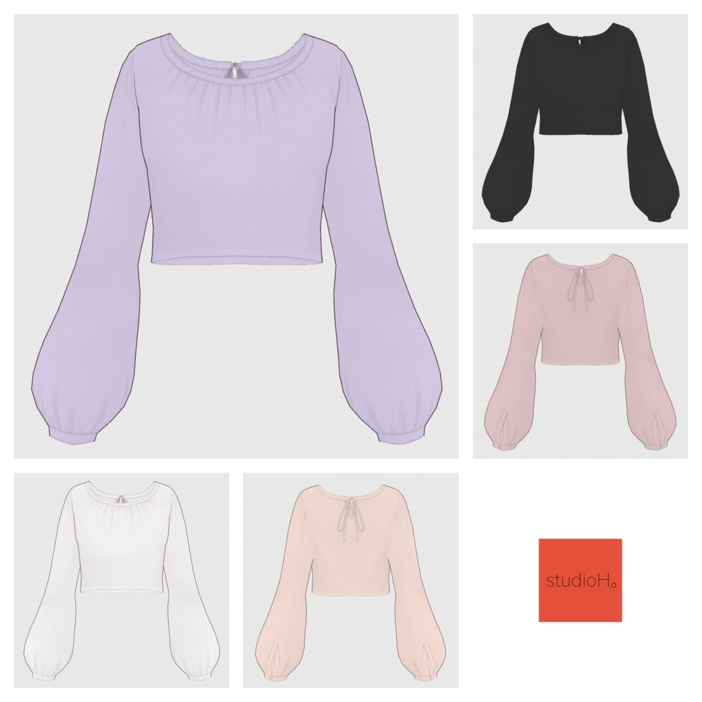 【#VRoid】バックストラップブラウス【#vroidcustomitem】