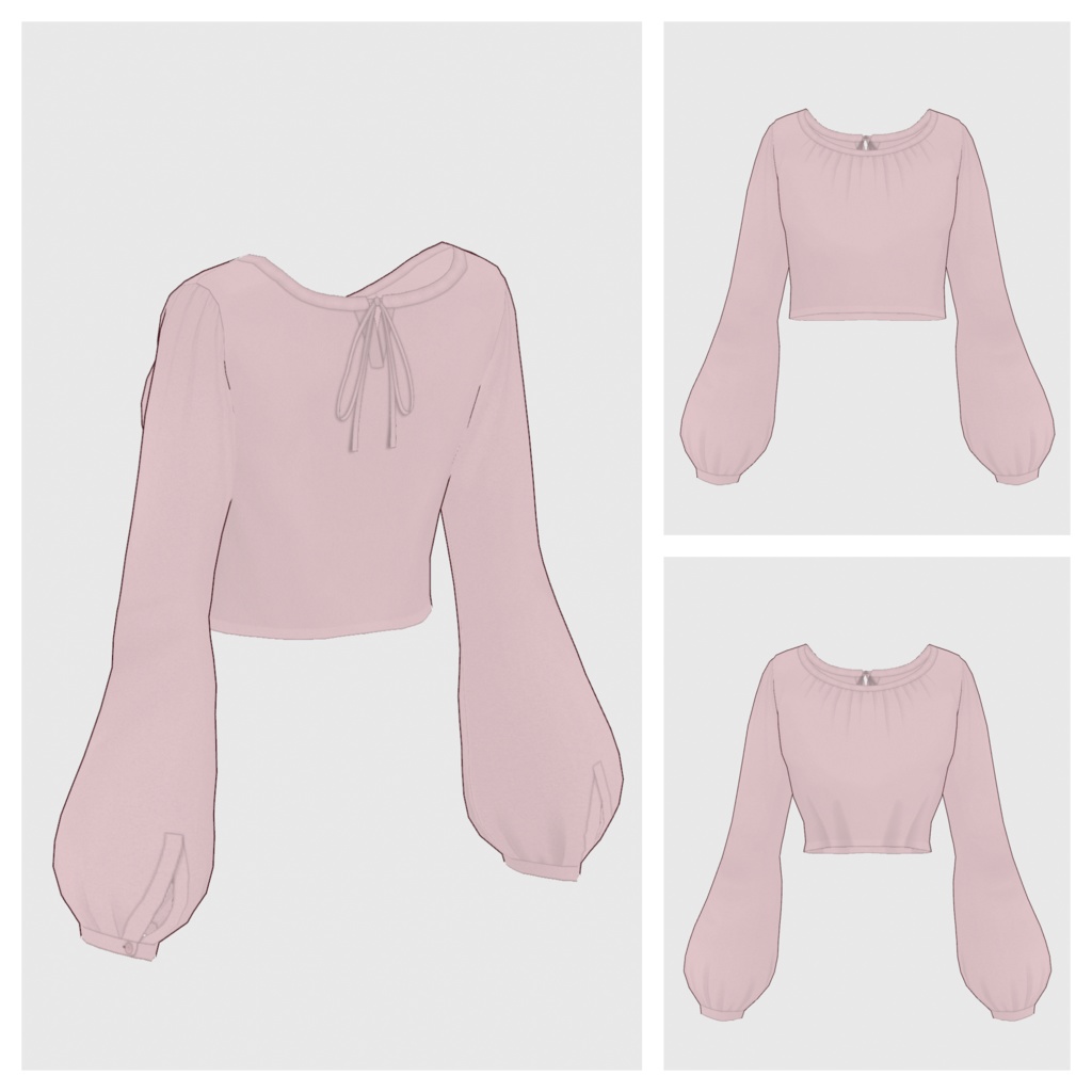 【#VRoid】バックストラップブラウス【#vroidcustomitem】