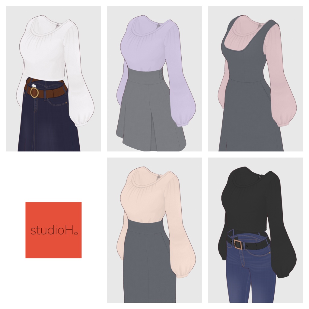 【#VRoid】バックストラップブラウス【#vroidcustomitem】