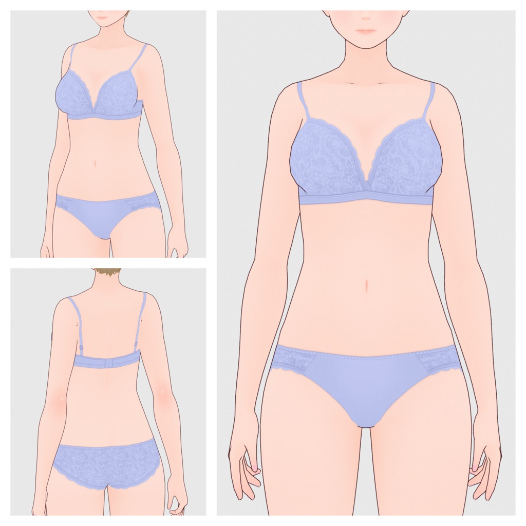 【#VRoid】レースショーツ&ブラ【#vroidcustomitem】