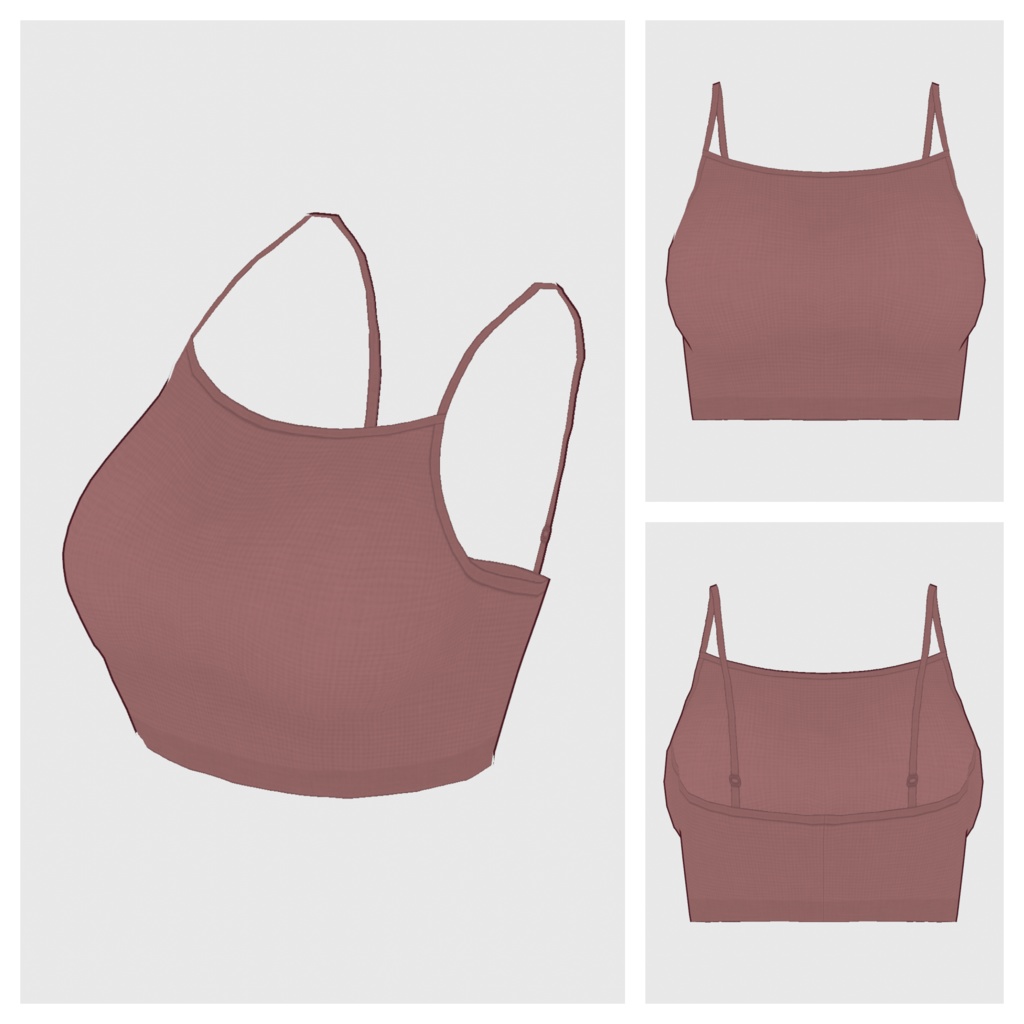 【#VRoid】クロップドキャミソール&シフォントップス【#vroidcustomitem】