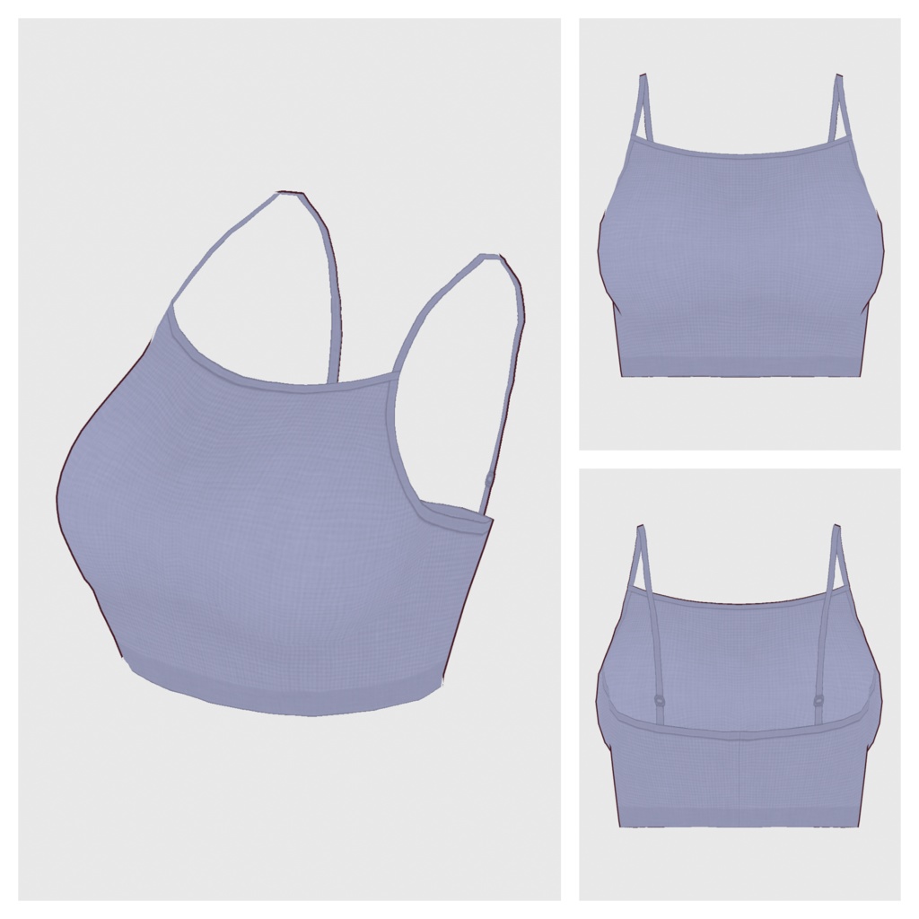 【#VRoid】クロップドキャミソール&シフォントップス【#vroidcustomitem】