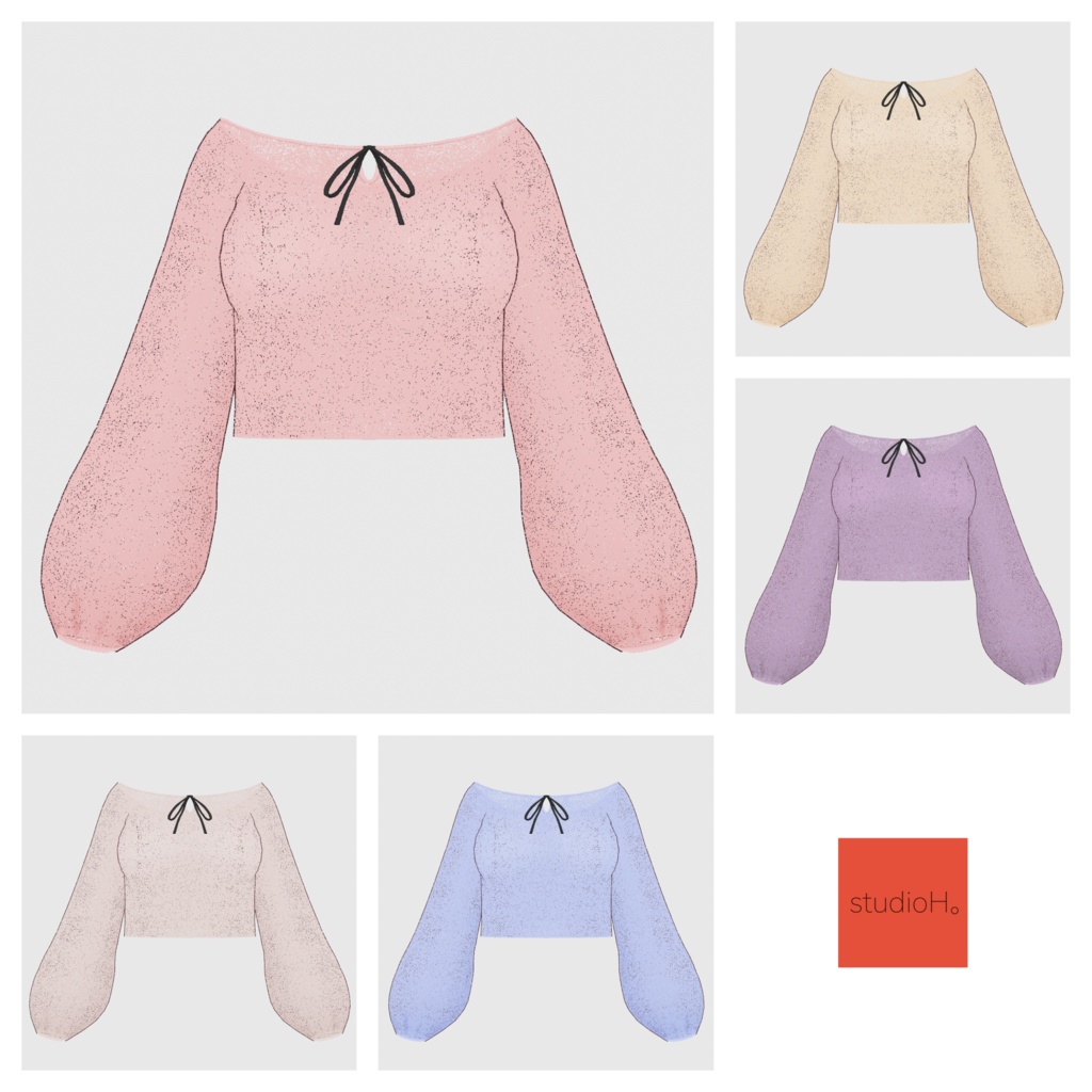 【#VRoid】クロップドキャミソール&シフォントップス【#vroidcustomitem】