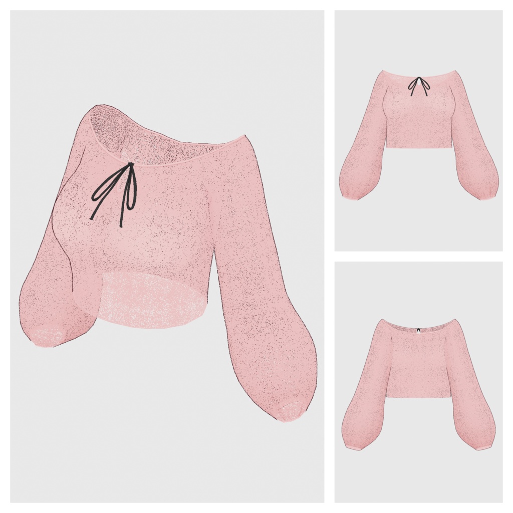 【#VRoid】クロップドキャミソール&シフォントップス【#vroidcustomitem】