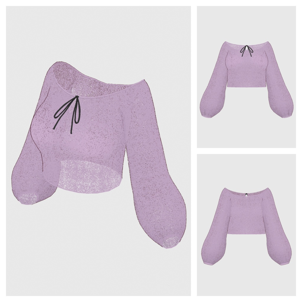 【#VRoid】クロップドキャミソール&シフォントップス【#vroidcustomitem】