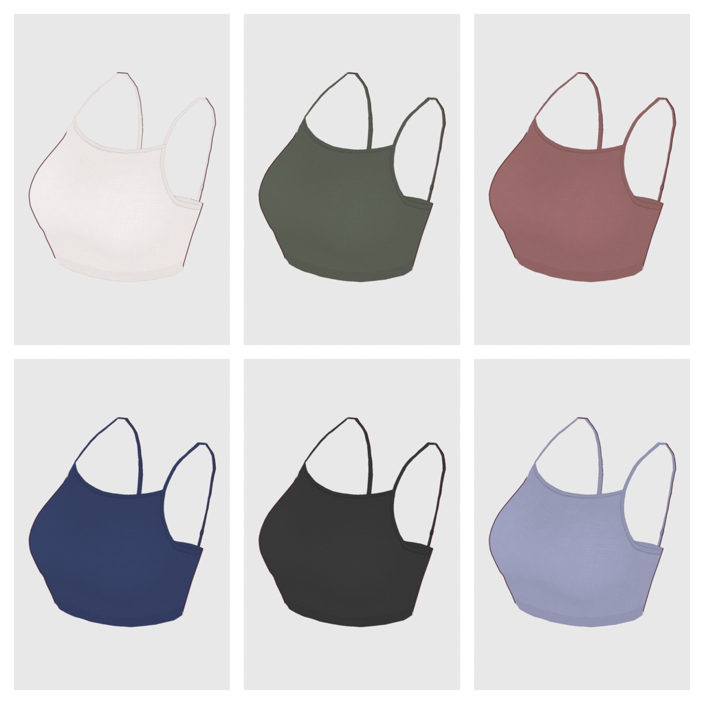 【#VRoid】クロップドキャミソール&シフォントップス【#vroidcustomitem】