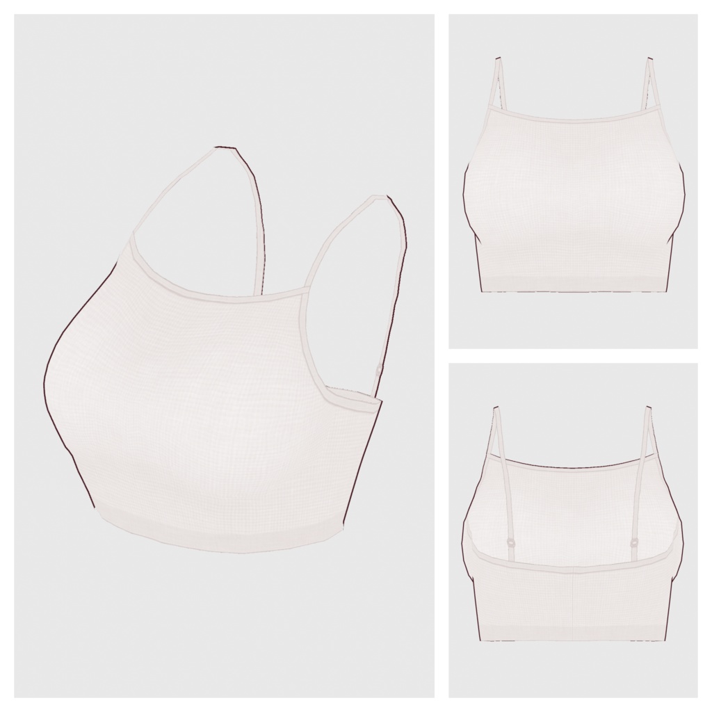 【#VRoid】クロップドキャミソール&シフォントップス【#vroidcustomitem】