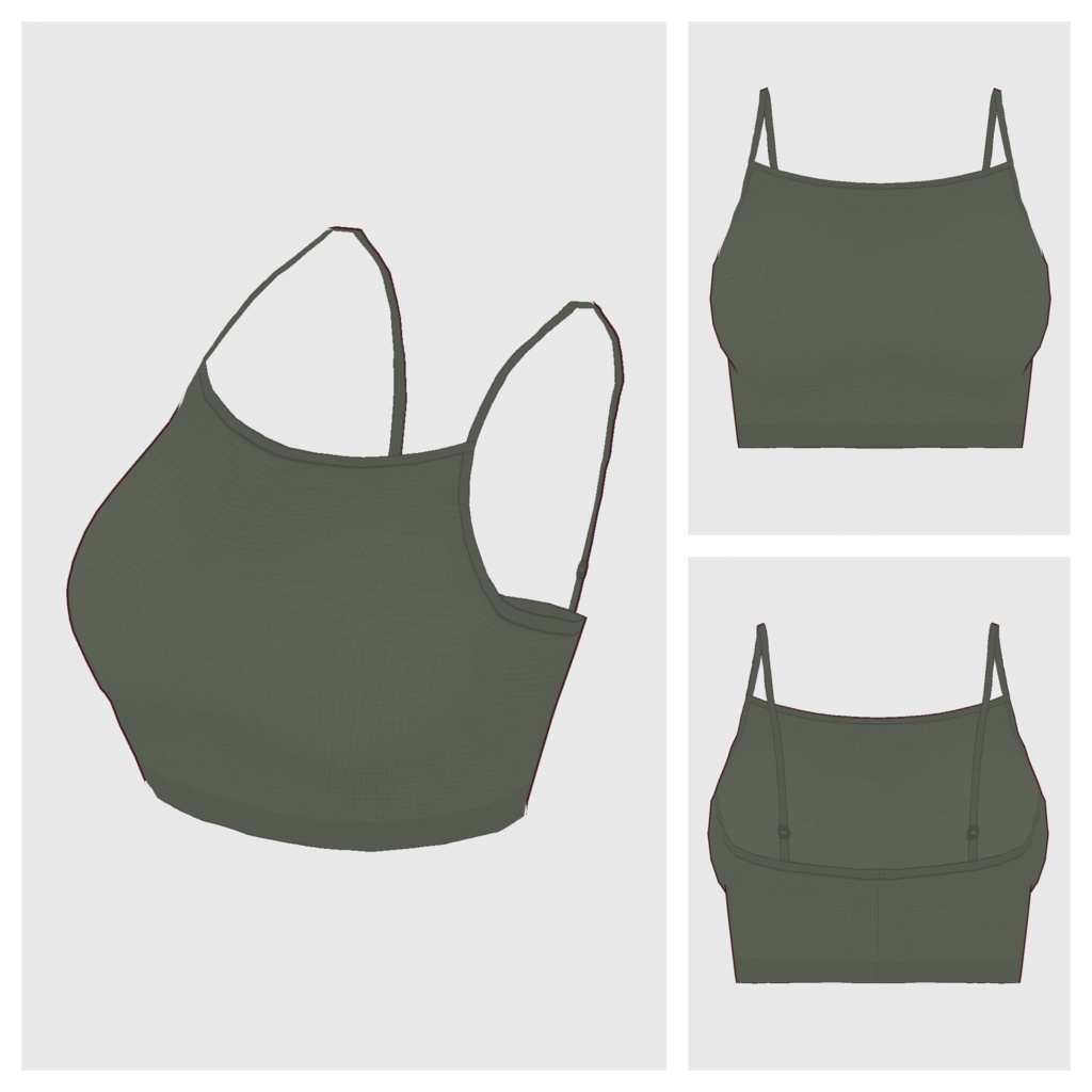 【#VRoid】クロップドキャミソール&シフォントップス【#vroidcustomitem】