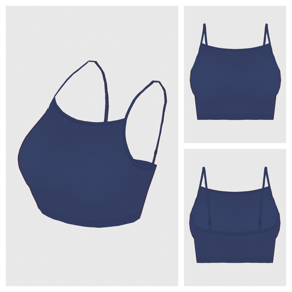 【#VRoid】クロップドキャミソール&シフォントップス【#vroidcustomitem】