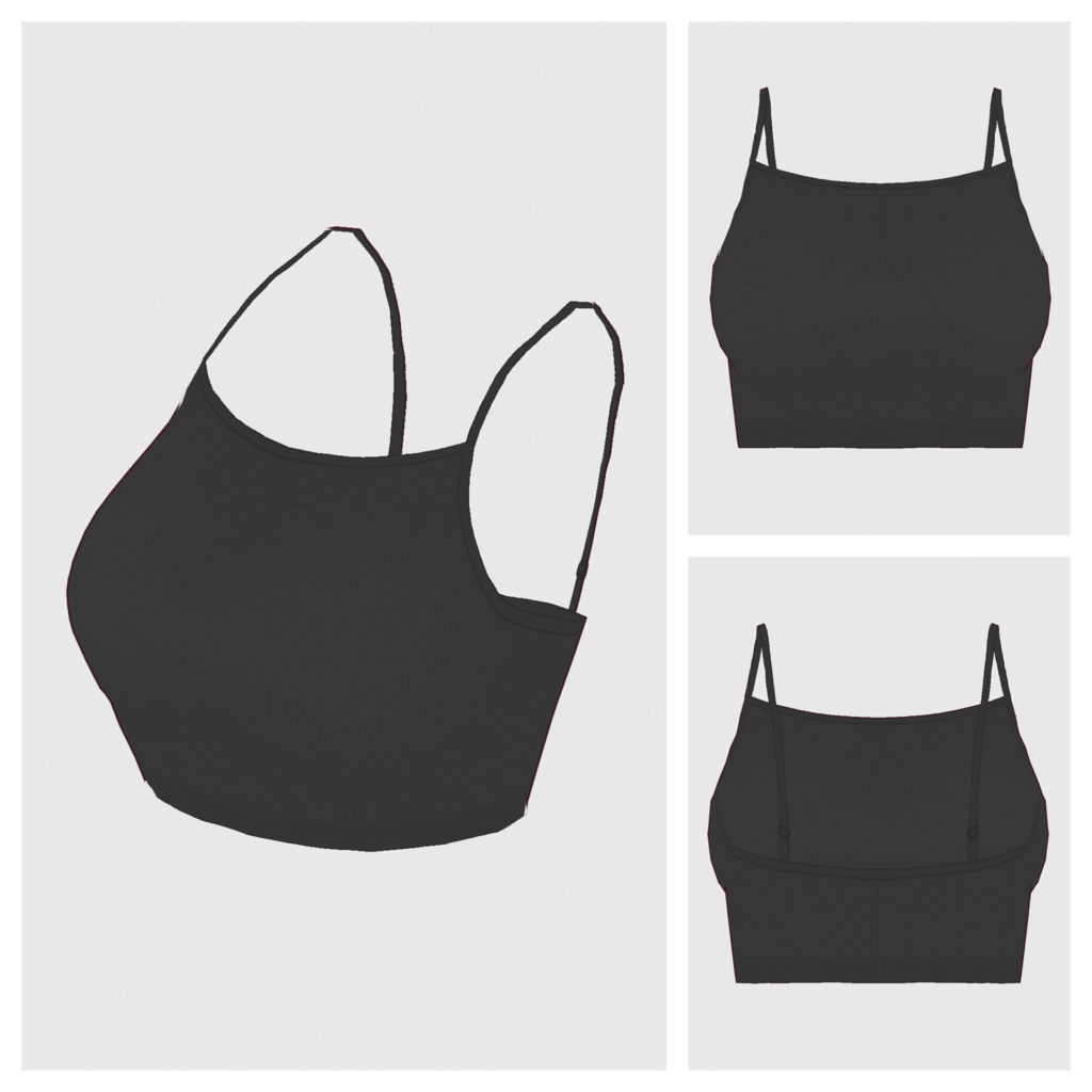 【#VRoid】クロップドキャミソール&シフォントップス【#vroidcustomitem】