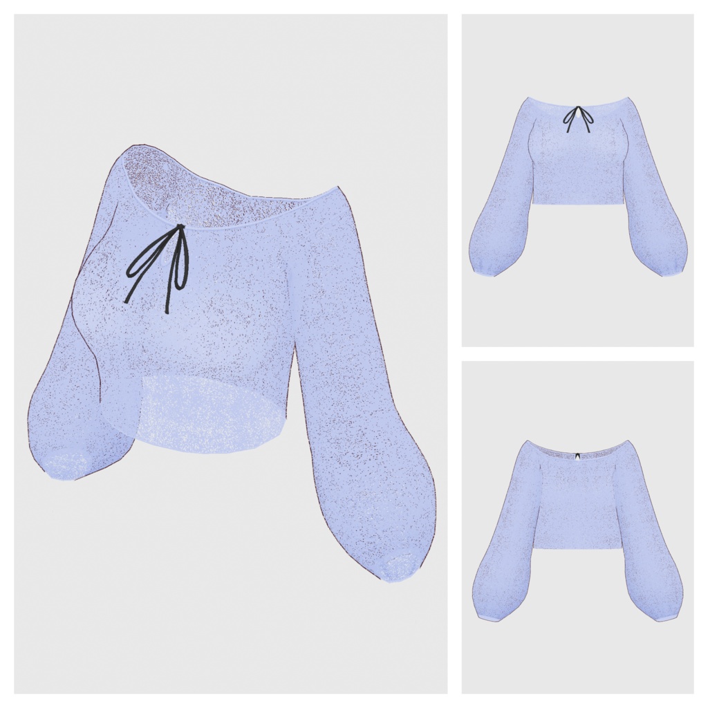 【#VRoid】クロップドキャミソール&シフォントップス【#vroidcustomitem】