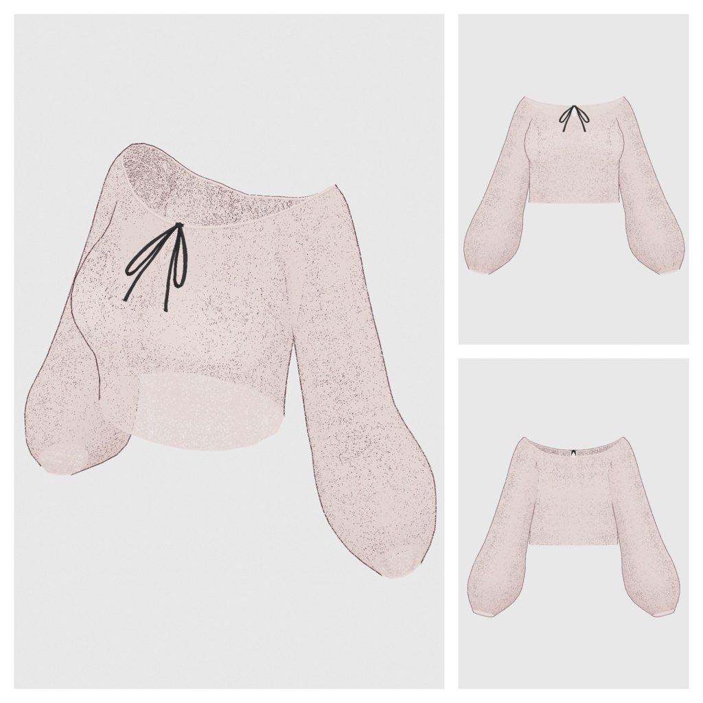 【#VRoid】クロップドキャミソール&シフォントップス【#vroidcustomitem】