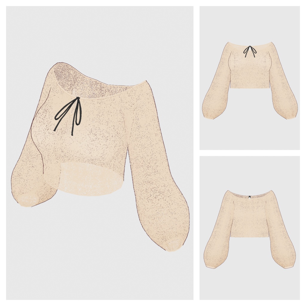 【#VRoid】クロップドキャミソール&シフォントップス【#vroidcustomitem】