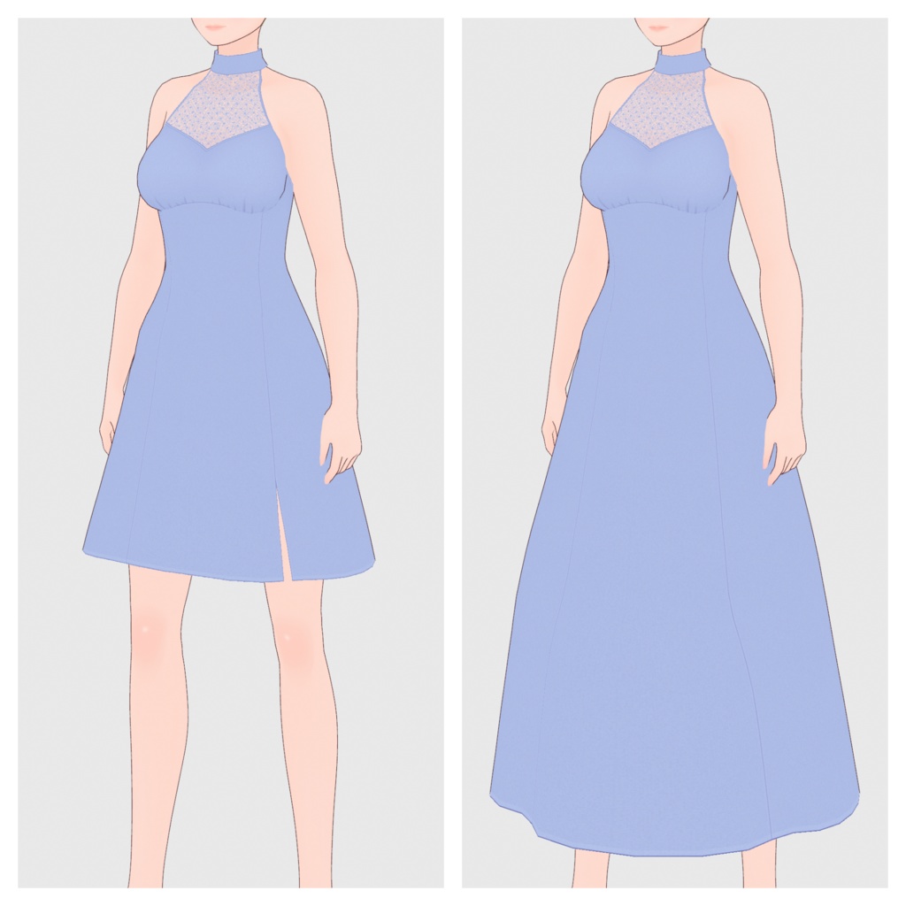 【#VRoid】ホルターネックドレス【#vroidcustomitem】