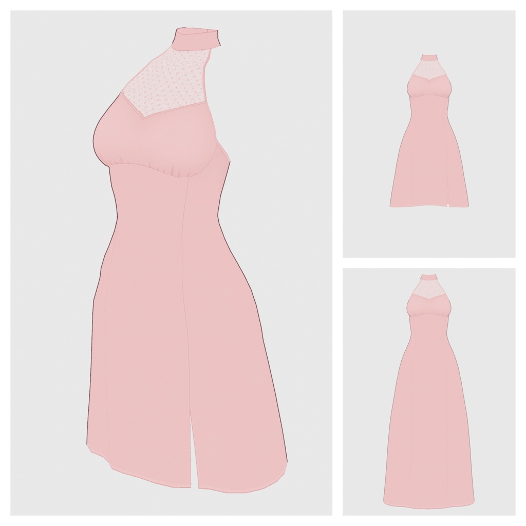 【#VRoid】ホルターネックドレス【#vroidcustomitem】