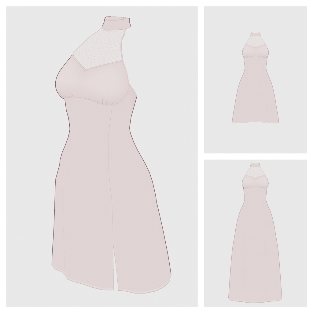 【#VRoid】ホルターネックドレス【#vroidcustomitem】