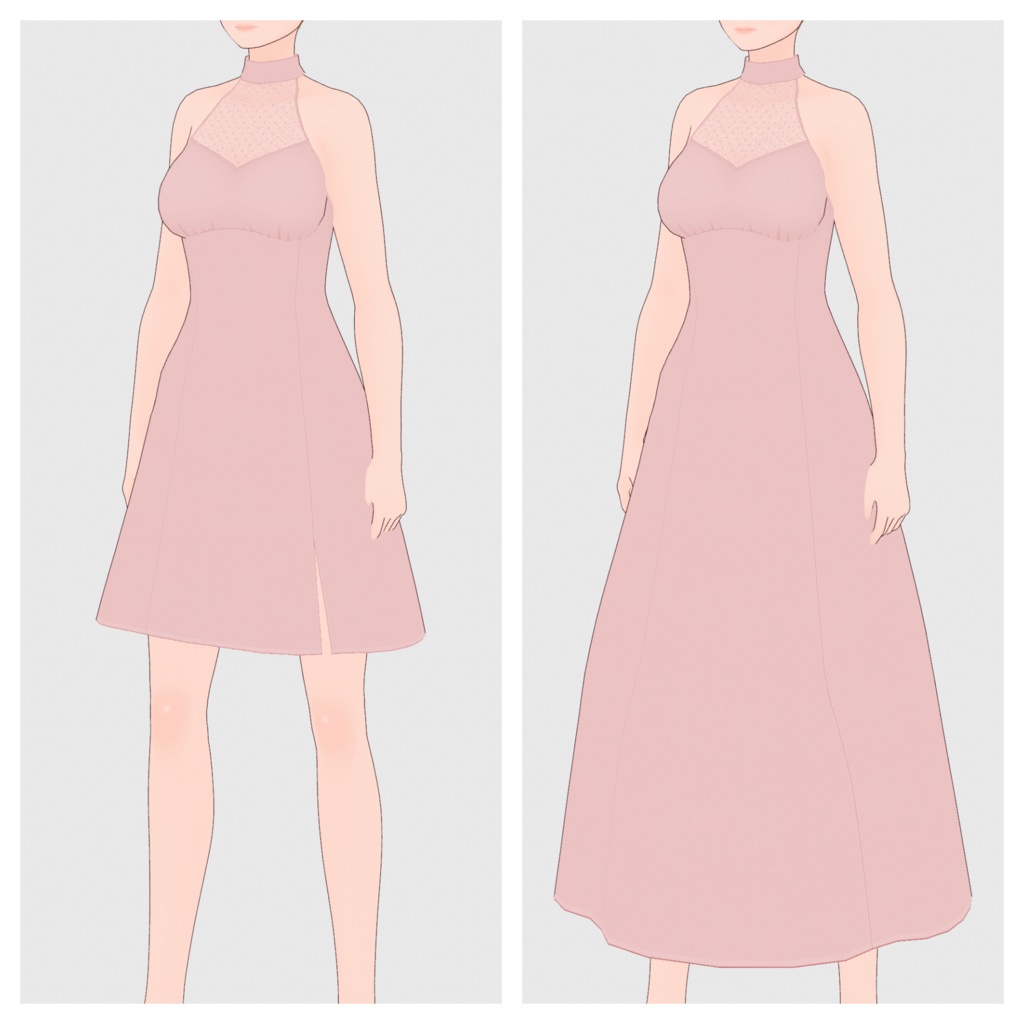 【#VRoid】ホルターネックドレス【#vroidcustomitem】