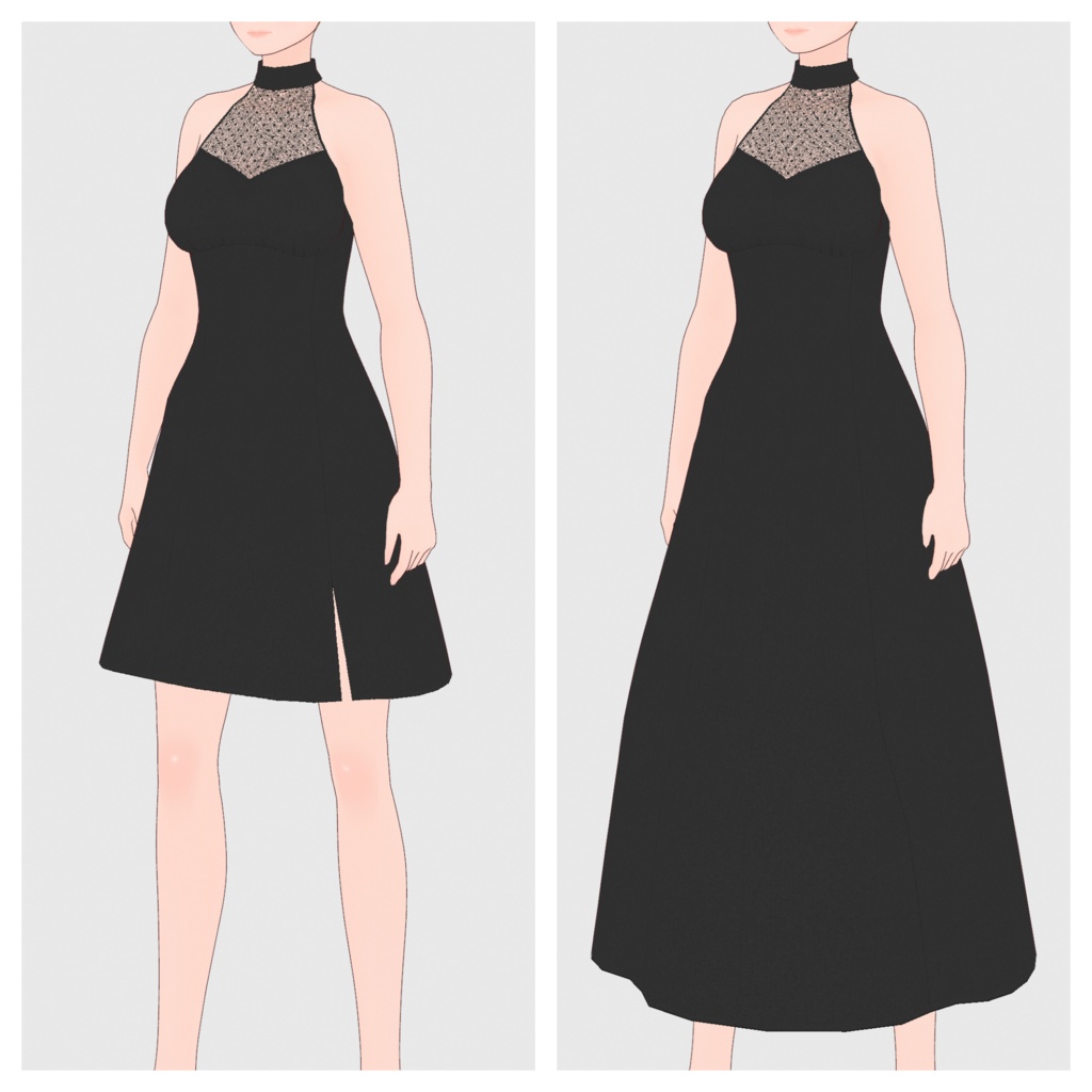 【#VRoid】ホルターネックドレス【#vroidcustomitem】