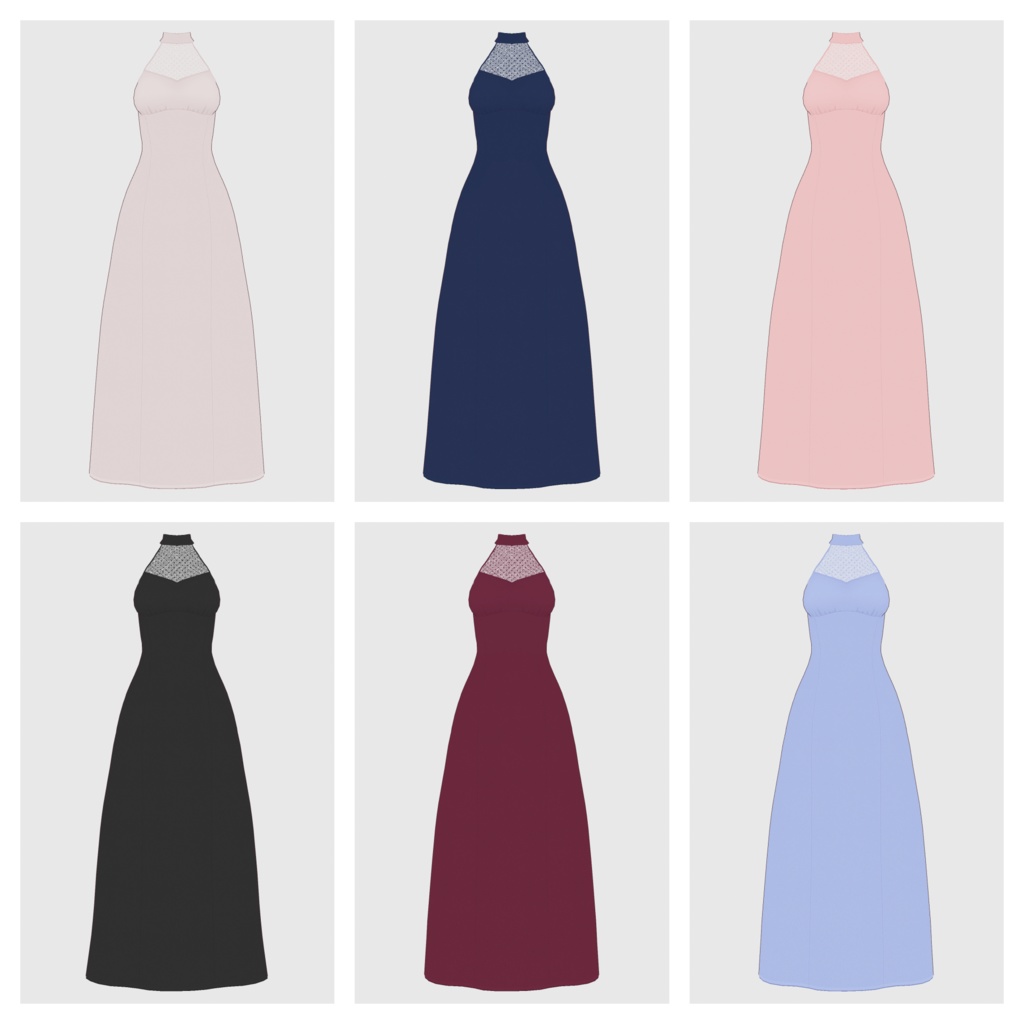 【#VRoid】ホルターネックドレス【#vroidcustomitem】