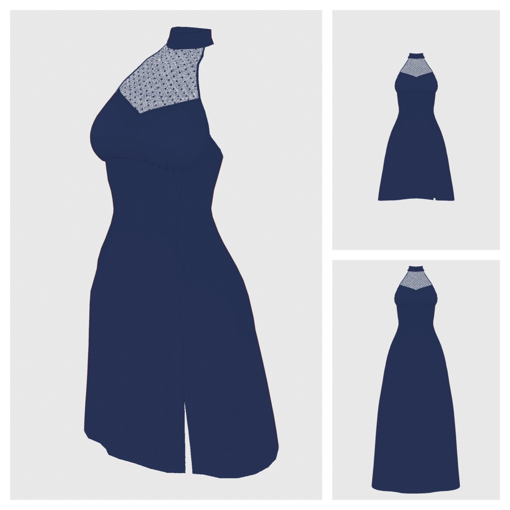 【#VRoid】ホルターネックドレス【#vroidcustomitem】