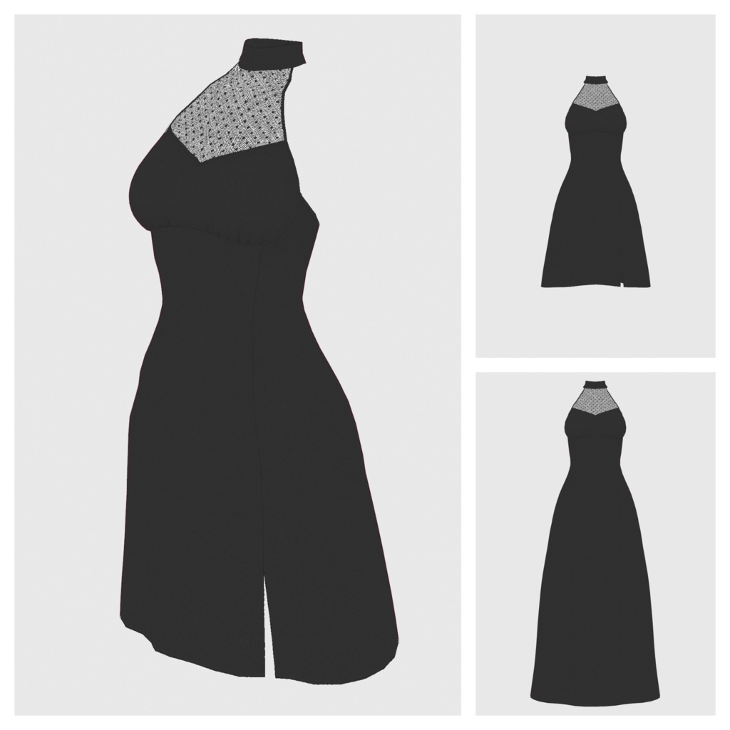 【#VRoid】ホルターネックドレス【#vroidcustomitem】