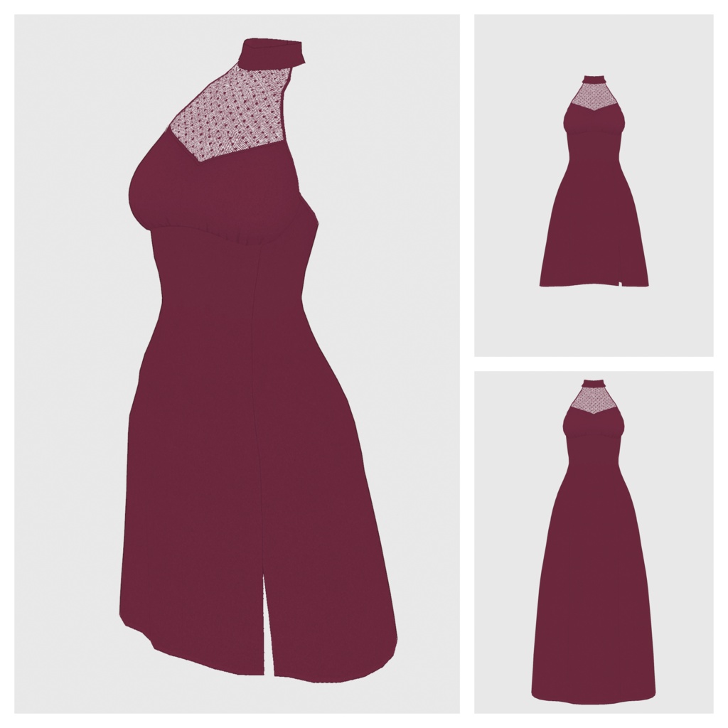 【#VRoid】ホルターネックドレス【#vroidcustomitem】