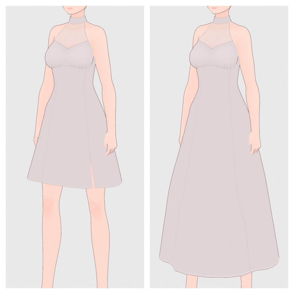 【#VRoid】ホルターネックドレス【#vroidcustomitem】