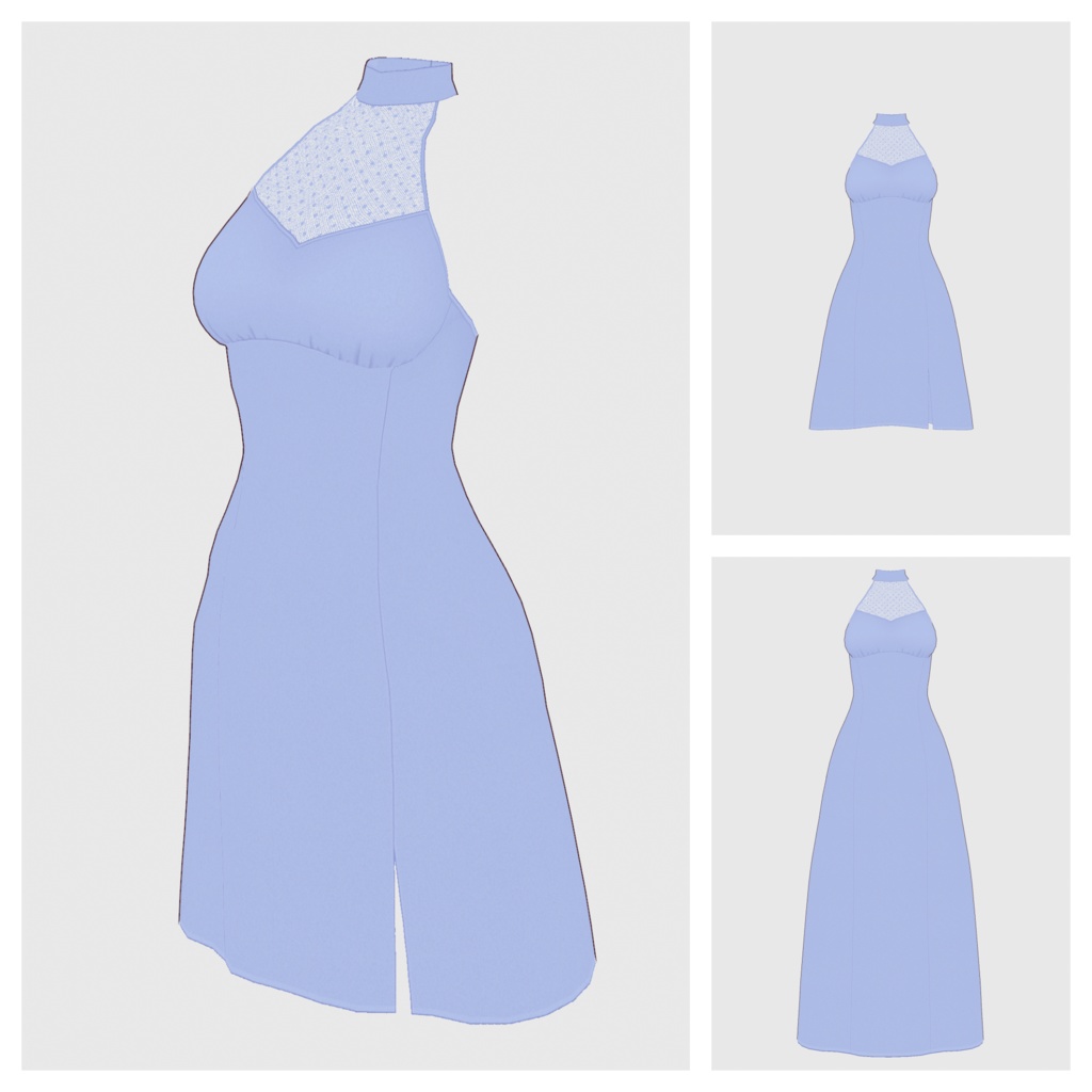 【#VRoid】ホルターネックドレス【#vroidcustomitem】