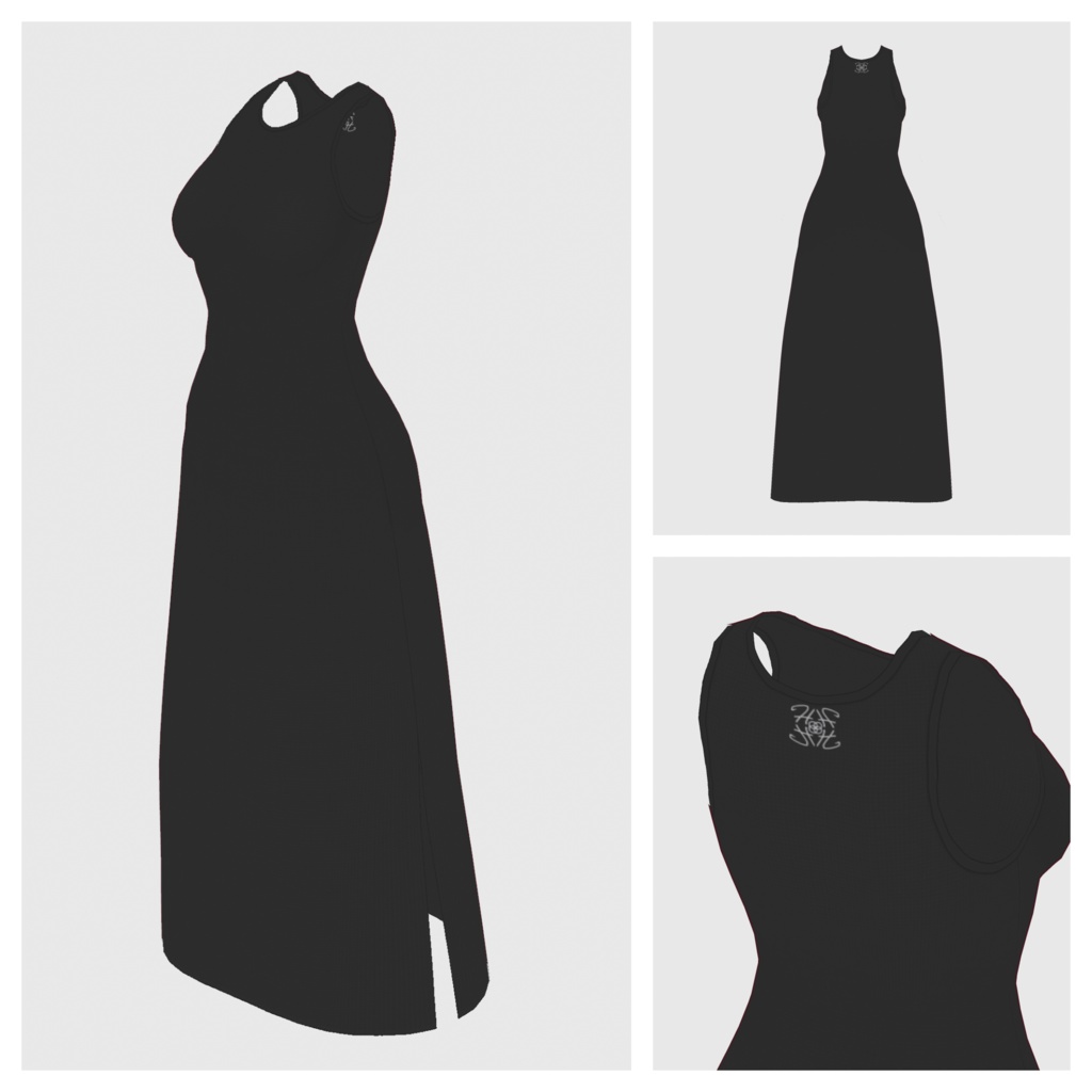 【#VRoid】ノースリーブワンピース【#vroidcustomitem】