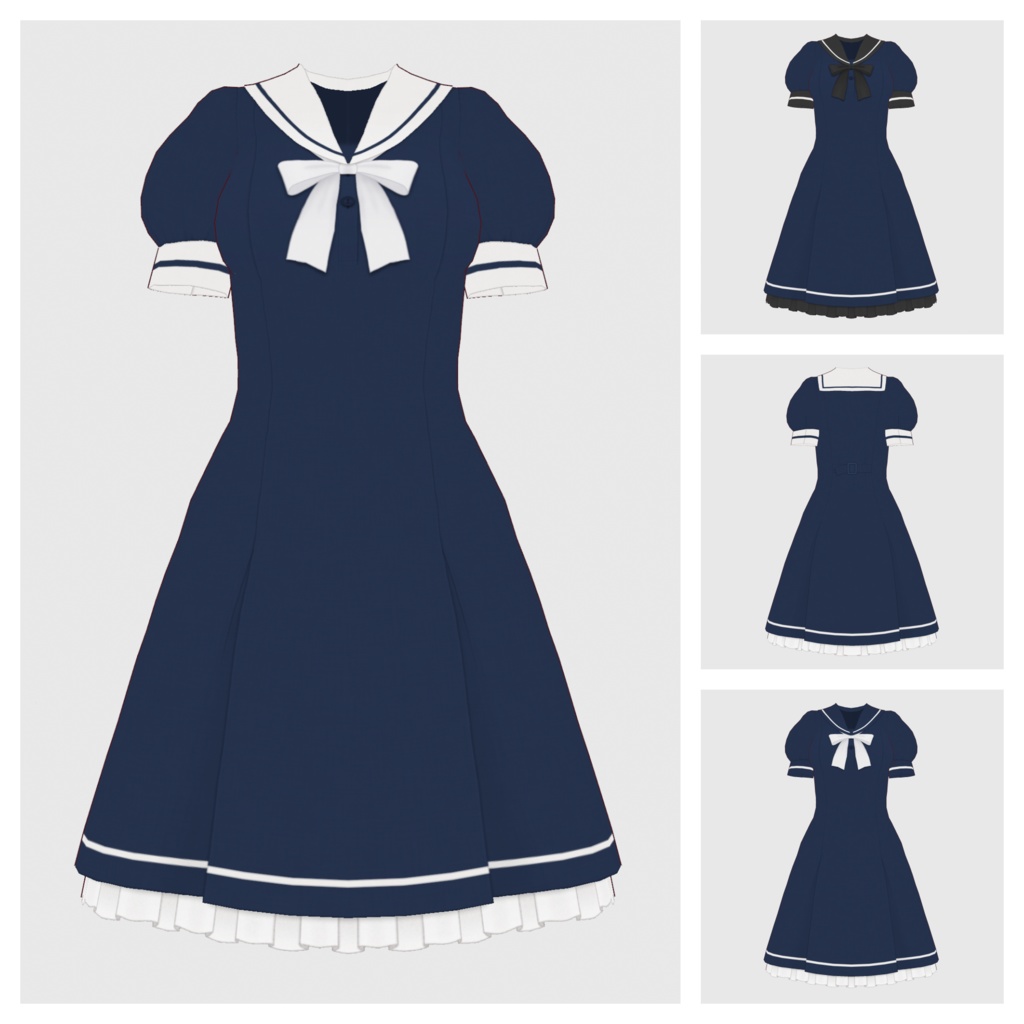 【#VRoid】セーラーワンピース【#vroidcustomitem】