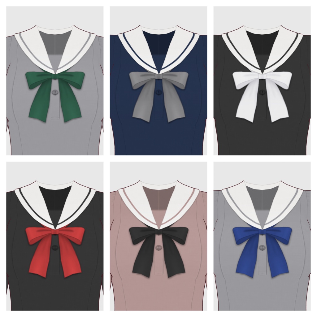 【#VRoid】セーラーワンピース【#vroidcustomitem】