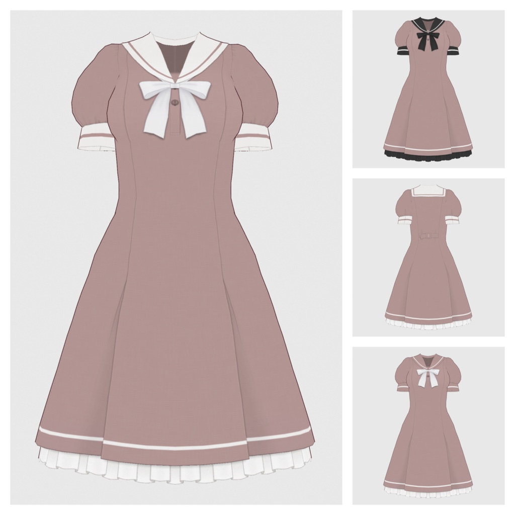 【#VRoid】セーラーワンピース【#vroidcustomitem】