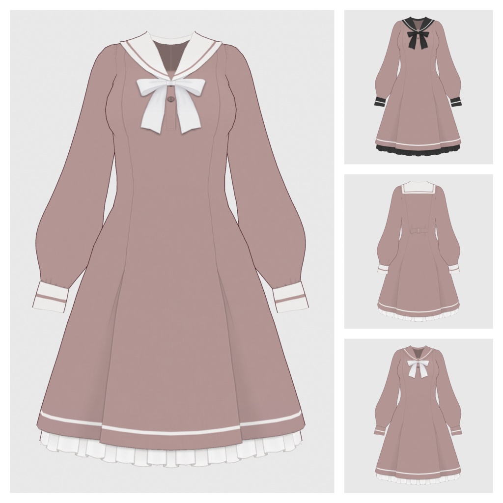 【#VRoid】セーラーワンピース【#vroidcustomitem】