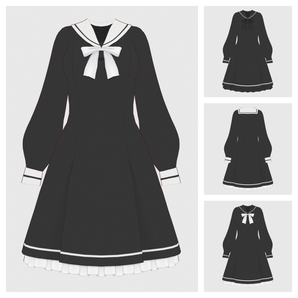 【#VRoid】セーラーワンピース【#vroidcustomitem】