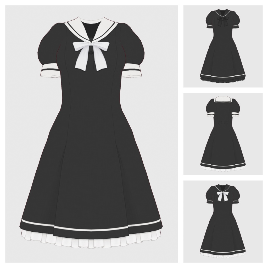 【#VRoid】セーラーワンピース【#vroidcustomitem】
