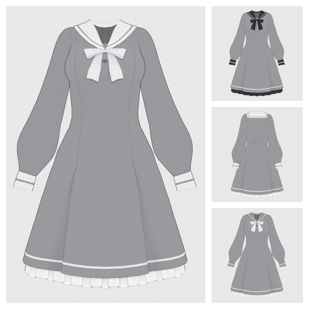 【#VRoid】セーラーワンピース【#vroidcustomitem】