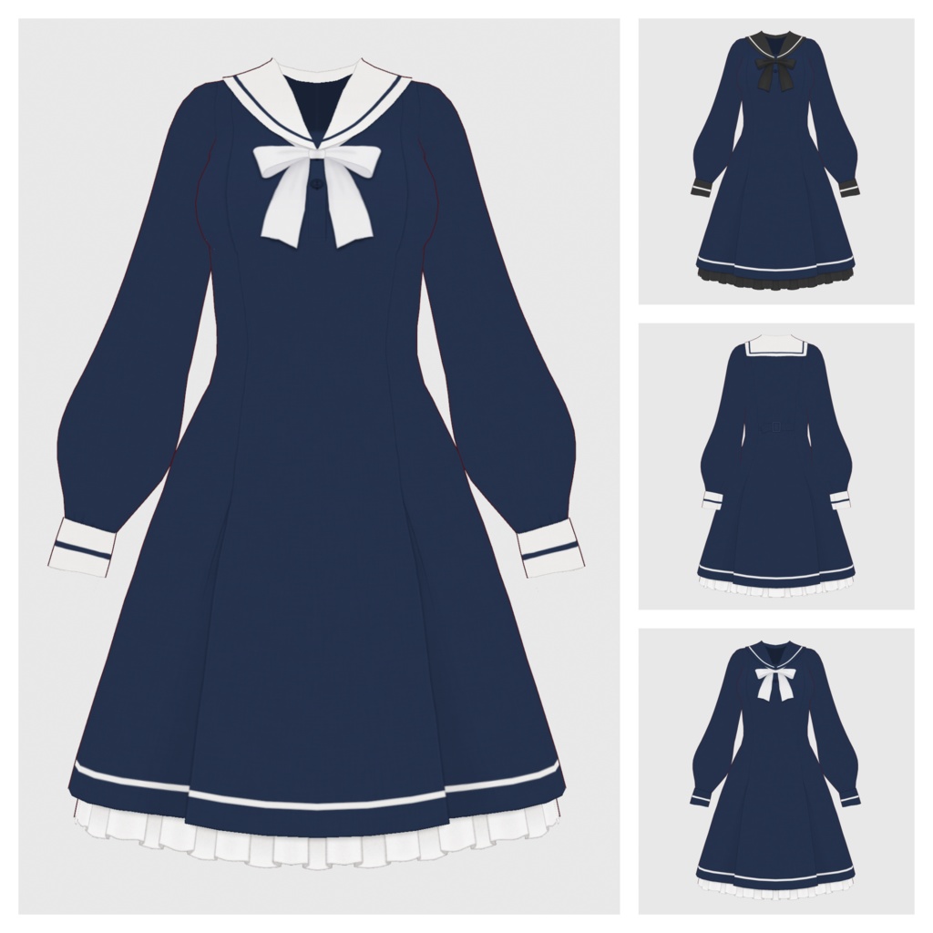 【#VRoid】セーラーワンピース【#vroidcustomitem】