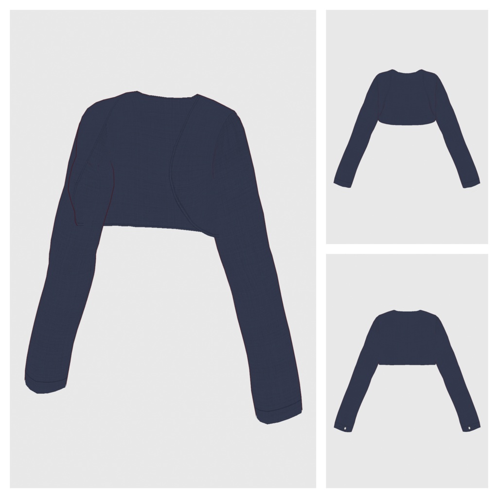 【#VRoid】ボレロカーディガン【#vroidcustomitem】