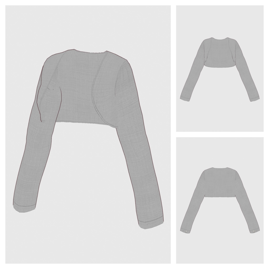 【#VRoid】ボレロカーディガン【#vroidcustomitem】