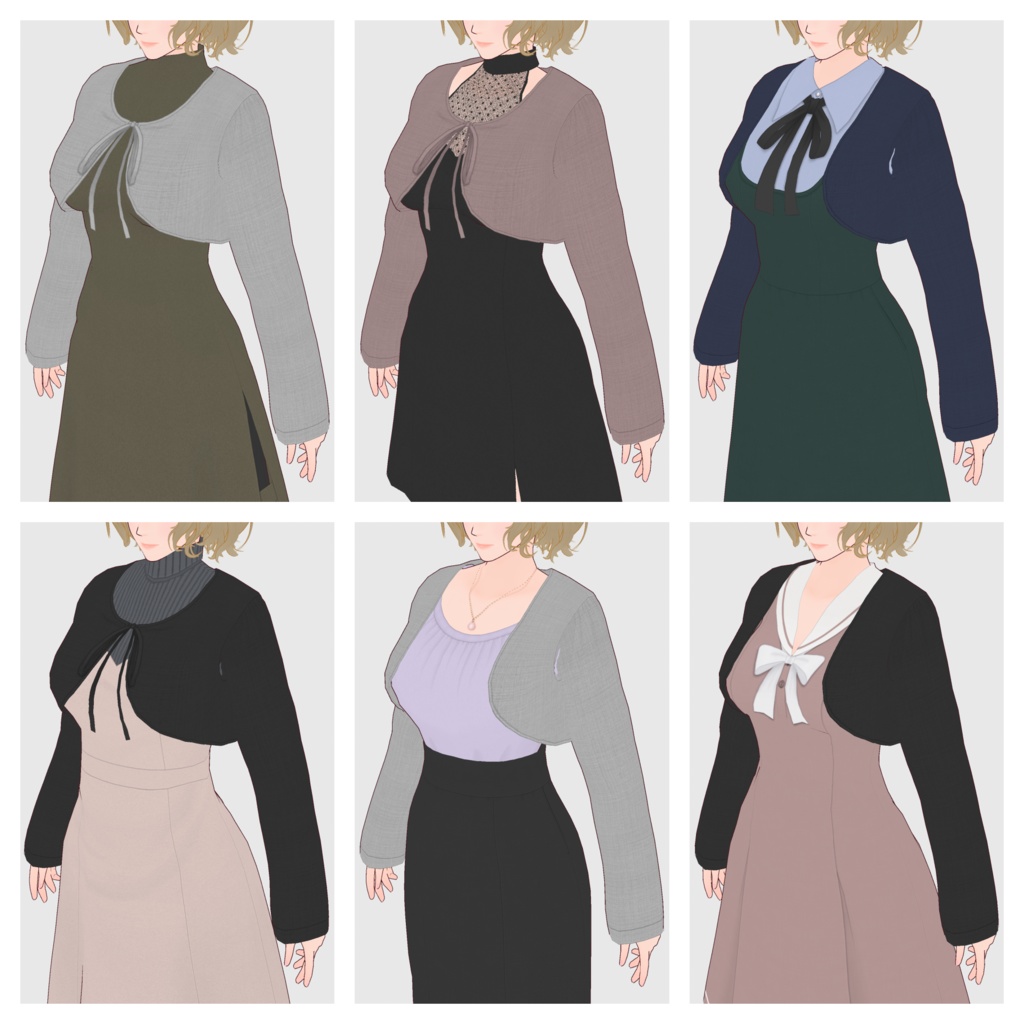 【#VRoid】ボレロカーディガン【#vroidcustomitem】