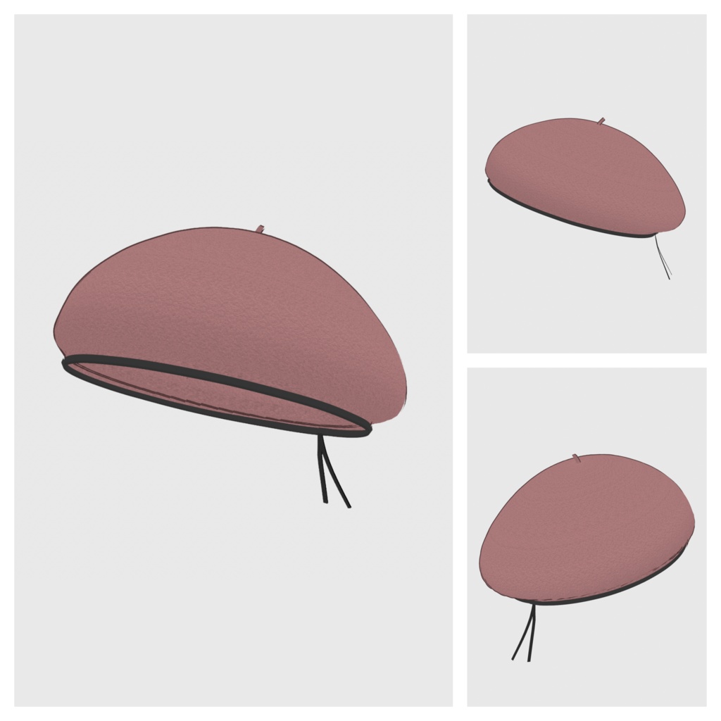 【#VRoid】フェルトベレー帽【#vroidcustomitem】