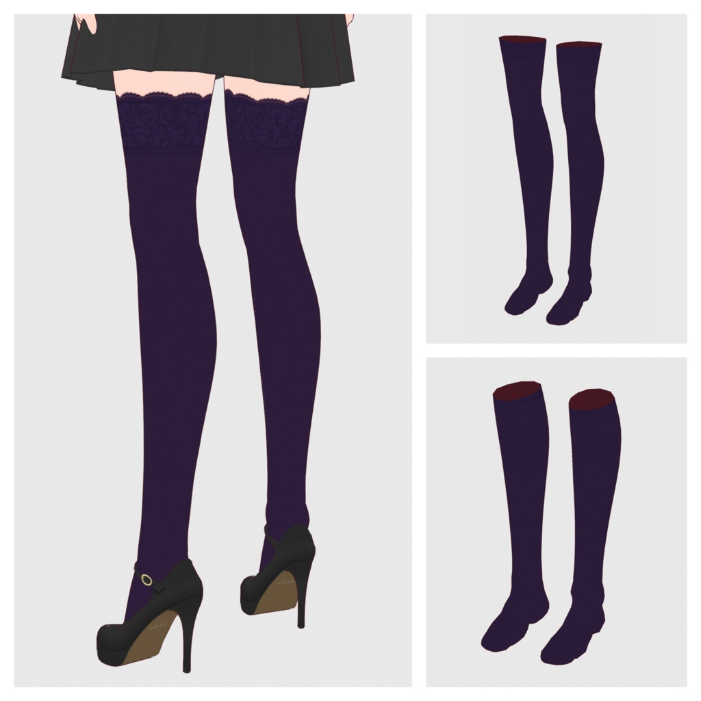 【#VRoid】ハイソック&オーバーニーソックス【#vroidcustomitem】