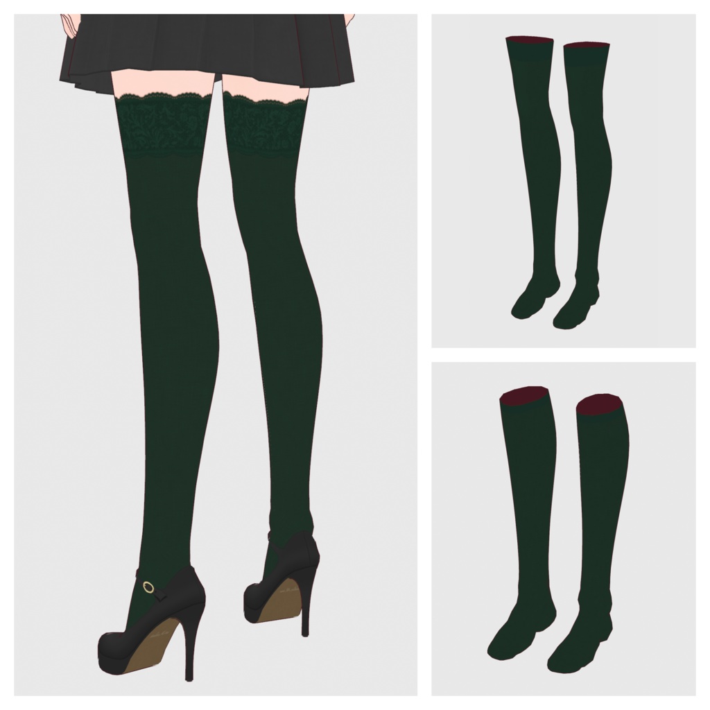 【#VRoid】ハイソック&オーバーニーソックス【#vroidcustomitem】