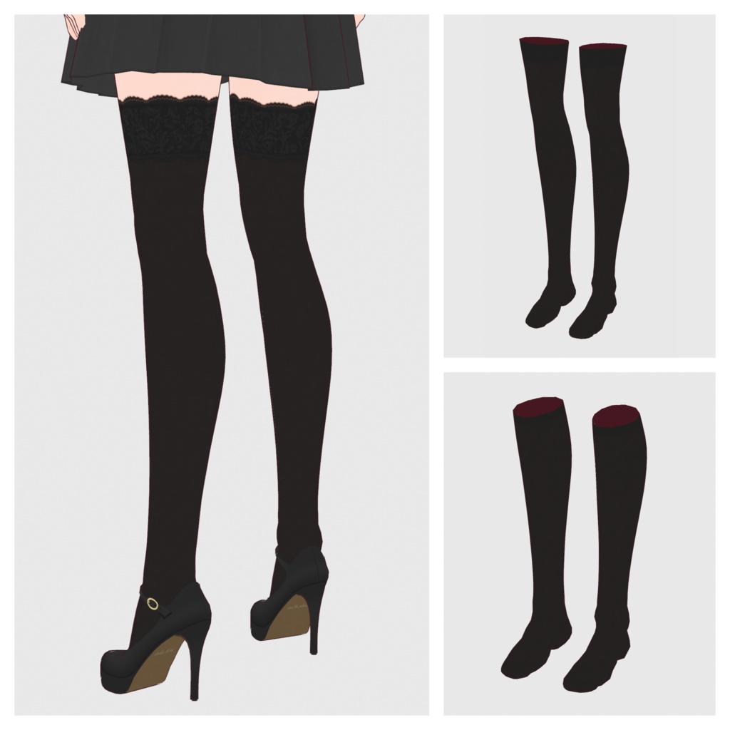 【#VRoid】ハイソック&オーバーニーソックス【#vroidcustomitem】