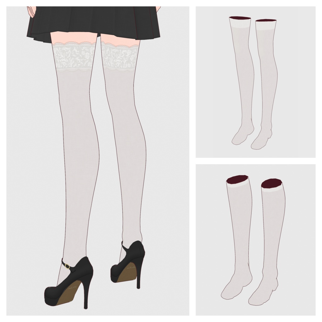【#VRoid】ハイソック&オーバーニーソックス【#vroidcustomitem】