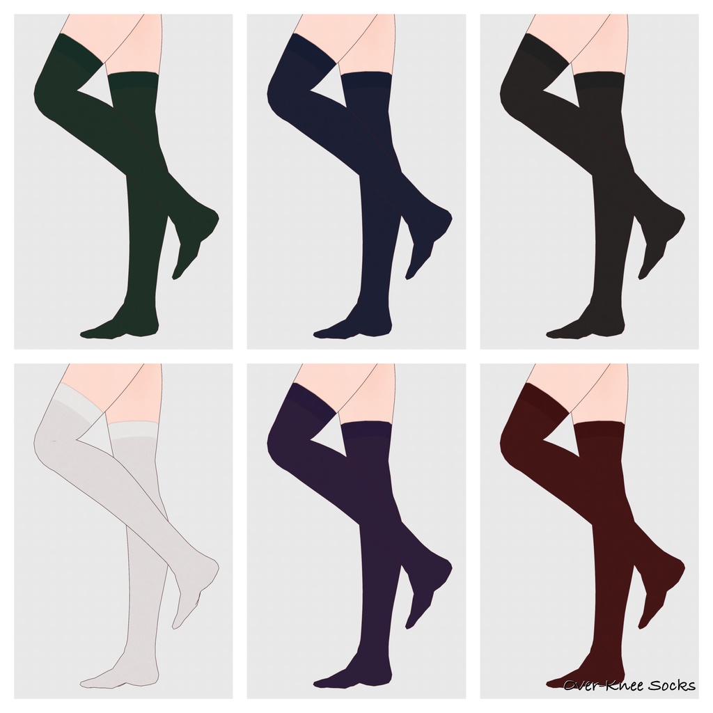 【#VRoid】ハイソック&オーバーニーソックス【#vroidcustomitem】