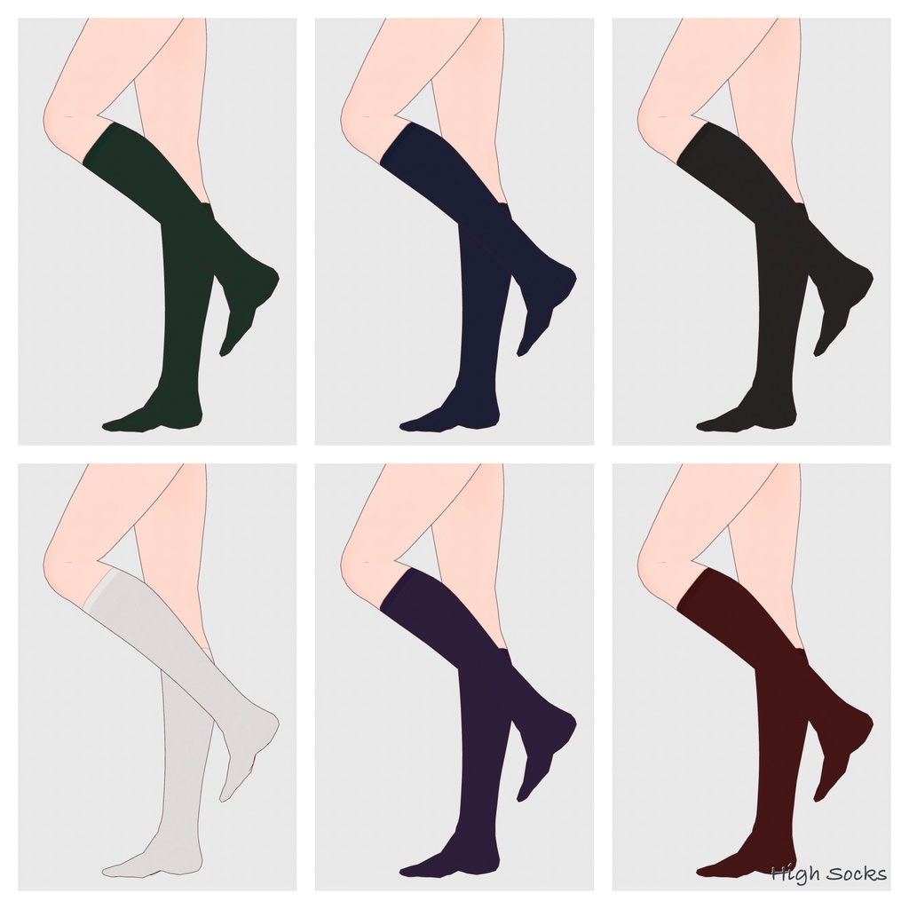 【#VRoid】ハイソック&オーバーニーソックス【#vroidcustomitem】