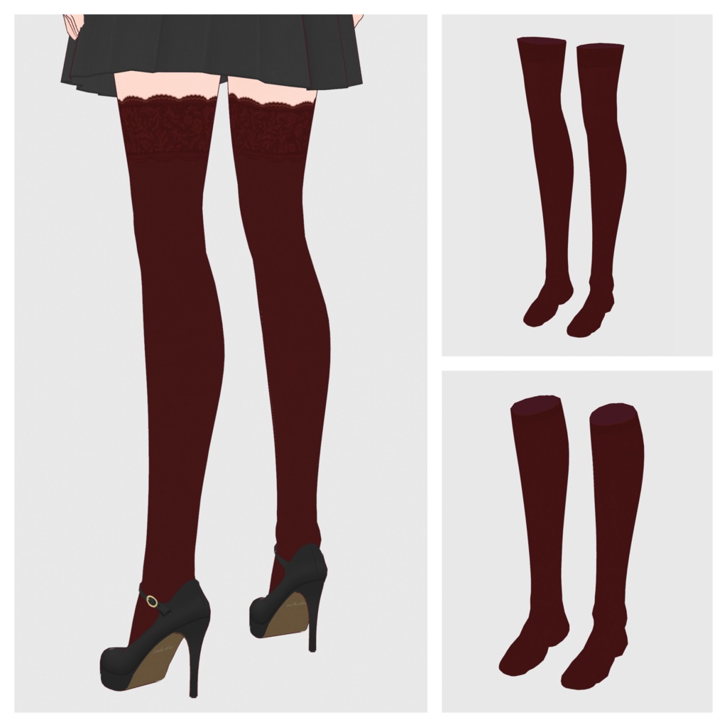 【#VRoid】ハイソック&オーバーニーソックス【#vroidcustomitem】